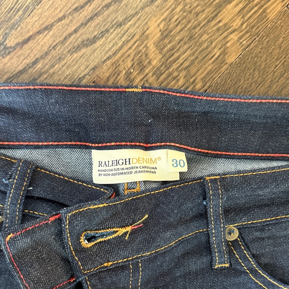 Dark Blue Raleigh Denim Women's Straight-Leg Selvedge-Style Jeans - Picture 2 of 3